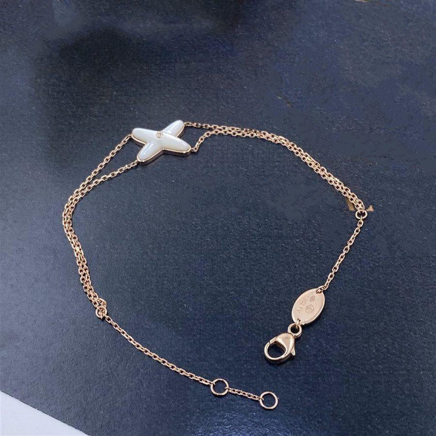 [Love Lucky]JEUX BRACELET WHITE MOP PINK GOLD 1 DIAMOND