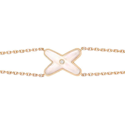 [Love Lucky]JEUX BRACELET WHITE MOP PINK GOLD 1 DIAMOND