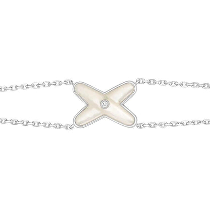 [Love Lucky]JEUX BRACELET WHITE MOP SILVER 1 DIAMOND