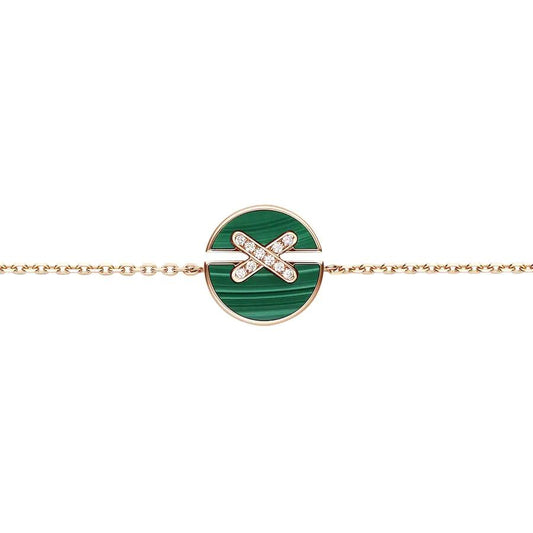 [Love Lucky]JEUX DE BRACELET MALACHITE PINK GOLD DIAMONDS