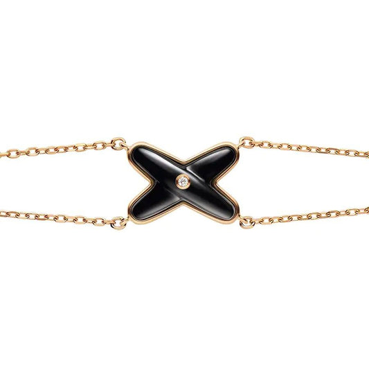 [Love Lucky]JEUX BRACELET ONYX PINK GOLD 1 DIAMOND