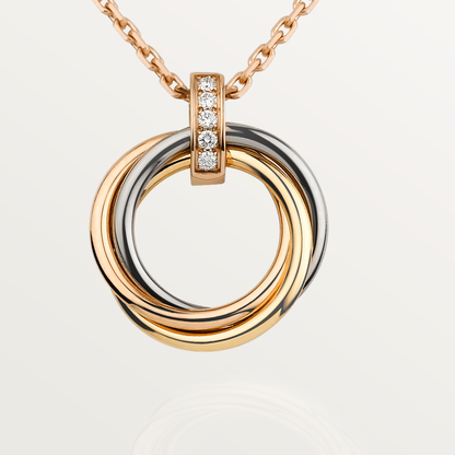 [Love Lucky]TRINITY NECKLACE GOLD  DIAMONDS