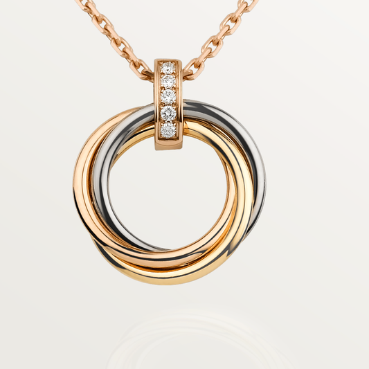 [Love Lucky]TRINITY NECKLACE GOLD  DIAMONDS