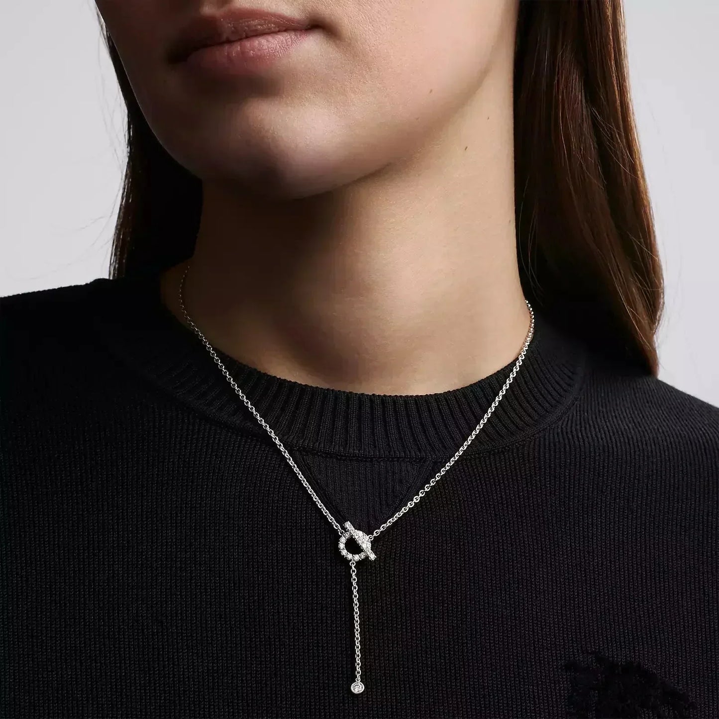 [Love Lucky]FINESSE SILVER DIAMOND NECKLACE