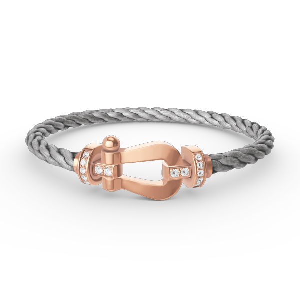 [Love Lucky]FORCE LARGE HORSESHOE HALF DIAMOND BRACELET ROSE GOLD