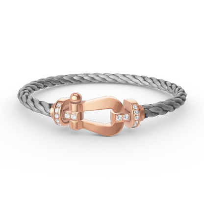 [Love Lucky]FORCE LARGE HORSESHOE HALF DIAMOND BRACELET ROSE GOLD