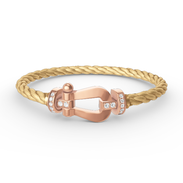[Love Lucky]FORCE LARGE HORSESHOE HALF DIAMOND BRACELET ROSE GOLD