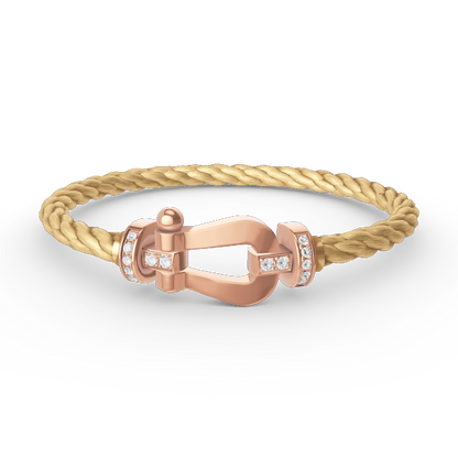 [Love Lucky]FORCE LARGE HORSESHOE HALF DIAMOND BRACELET ROSE GOLD