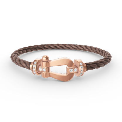 [Love Lucky]FORCE LARGE HORSESHOE HALF DIAMOND BRACELET ROSE GOLD