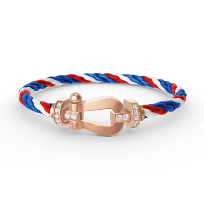 [Love Lucky]FORCE LARGE HORSESHOE HALF DIAMOND BRACELET ROSE GOLD