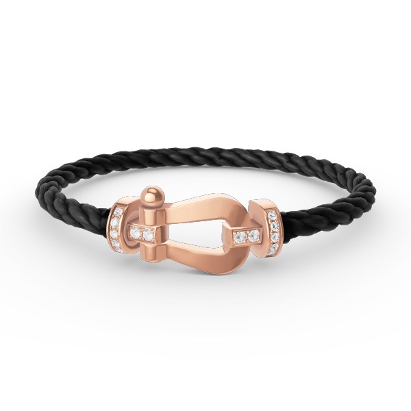 [Love Lucky]FORCE LARGE HORSESHOE HALF DIAMOND BRACELET ROSE GOLD