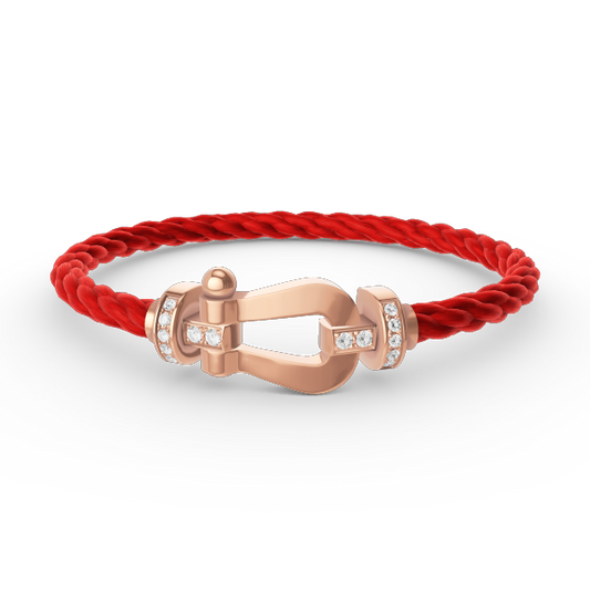 [Love Lucky]FORCE LARGE HORSESHOE HALF DIAMOND BRACELET ROSE GOLD