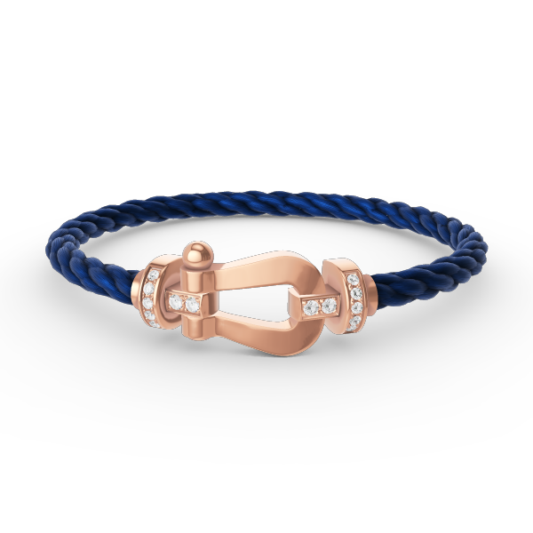 [Love Lucky]FORCE LARGE HORSESHOE HALF DIAMOND BRACELET ROSE GOLD