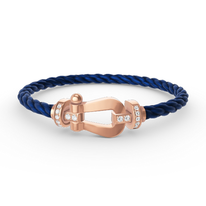 [Love Lucky]FORCE LARGE HORSESHOE HALF DIAMOND BRACELET ROSE GOLD