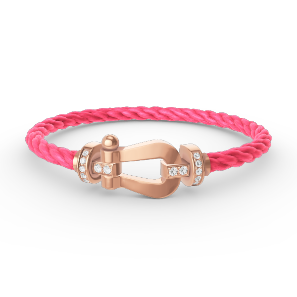 [Love Lucky]FORCE LARGE HORSESHOE HALF DIAMOND BRACELET ROSE GOLD