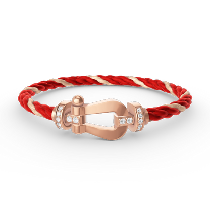 [Love Lucky]FORCE LARGE HORSESHOE HALF DIAMOND BRACELET ROSE GOLD