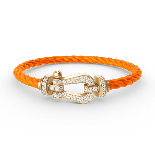 [Love Lucky]FORCE LARGE HORSESHOE FULL DIAMOND BRACELET GOLD