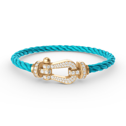 [Love Lucky]FORCE LARGE HORSESHOE FULL DIAMOND BRACELET GOLD