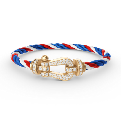 [Love Lucky]FORCE LARGE HORSESHOE FULL DIAMOND BRACELET GOLD