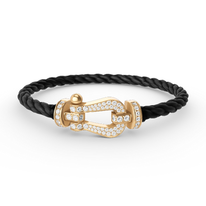 [Love Lucky]FORCE LARGE HORSESHOE FULL DIAMOND BRACELET GOLD