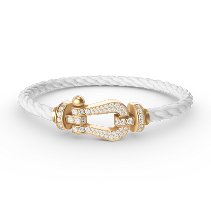 [Love Lucky]FORCE LARGE HORSESHOE FULL DIAMOND BRACELET GOLD