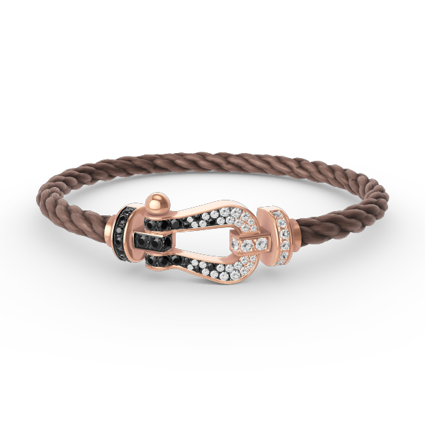 [Love Lucky]FORCE LARGE HORSESHOE BLACK WHITE DIAMOND BRACELET ROSE GOLD