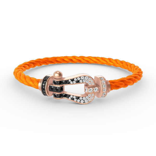 [Love Lucky]FORCE LARGE HORSESHOE BLACK WHITE DIAMOND BRACELET ROSE GOLD