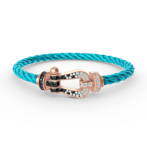 [Love Lucky]FORCE LARGE HORSESHOE BLACK WHITE DIAMOND BRACELET ROSE GOLD