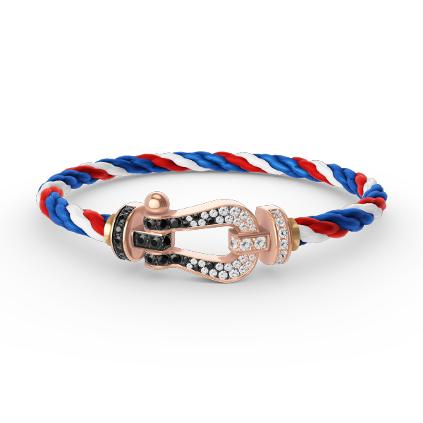 [Love Lucky]FORCE LARGE HORSESHOE BLACK WHITE DIAMOND BRACELET ROSE GOLD