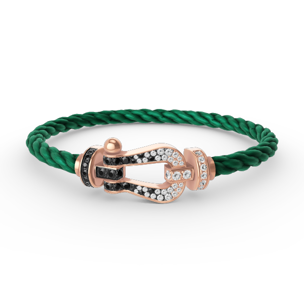 [Love Lucky]FORCE LARGE HORSESHOE BLACK WHITE DIAMOND BRACELET ROSE GOLD