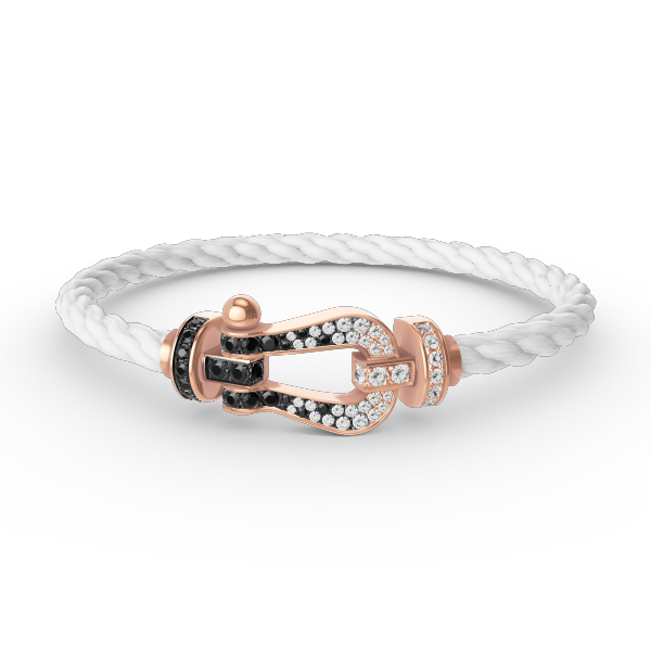 [Love Lucky]FORCE LARGE HORSESHOE BLACK WHITE DIAMOND BRACELET ROSE GOLD