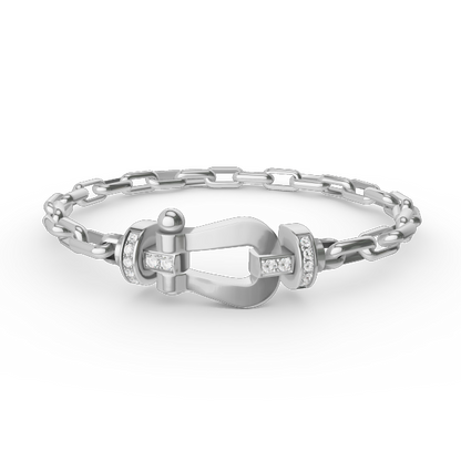 [Love Lucky]FORCE LARGE HORSESHOE CLASP  METAL BRACELET