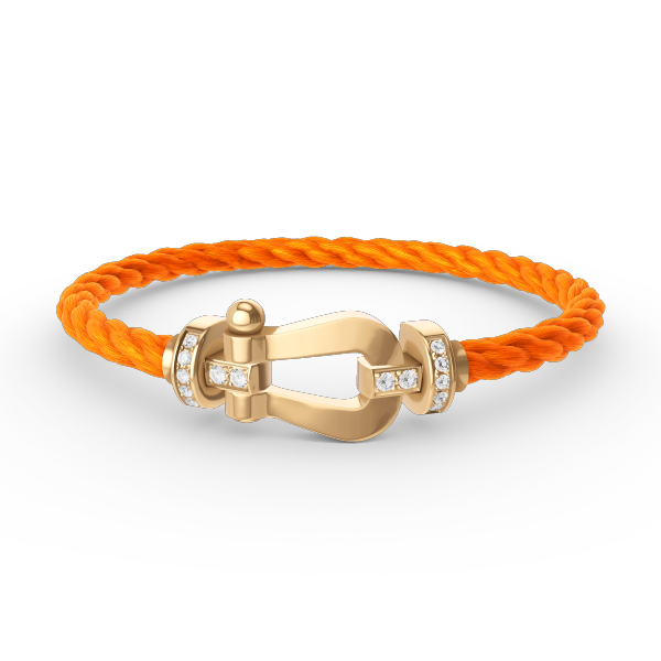 [Love Lucky]FORCE LARGE HORSESHOE HALF DIAMOND BRACELET GOLD