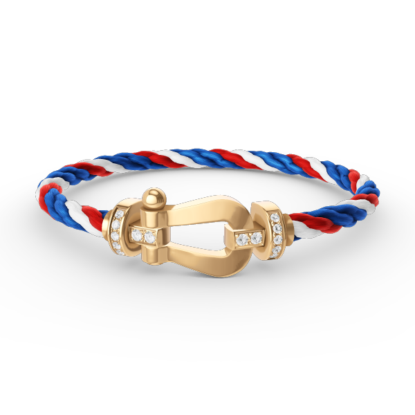 [Love Lucky]FORCE LARGE HORSESHOE HALF DIAMOND BRACELET GOLD