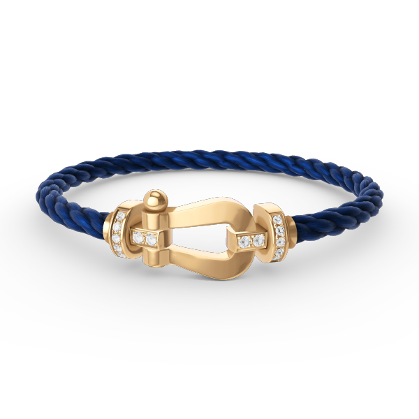 [Love Lucky]FORCE LARGE HORSESHOE HALF DIAMOND BRACELET GOLD