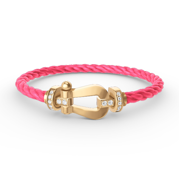 [Love Lucky]FORCE LARGE HORSESHOE HALF DIAMOND BRACELET GOLD