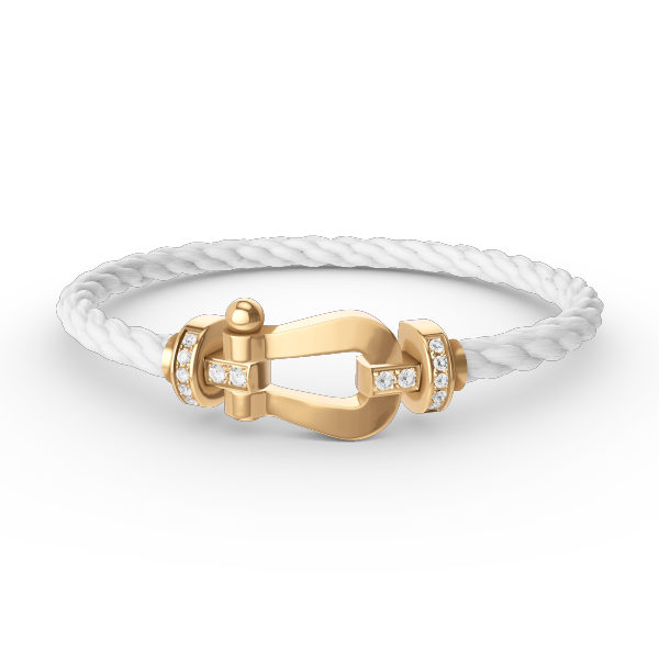[Love Lucky]FORCE LARGE HORSESHOE HALF DIAMOND BRACELET GOLD