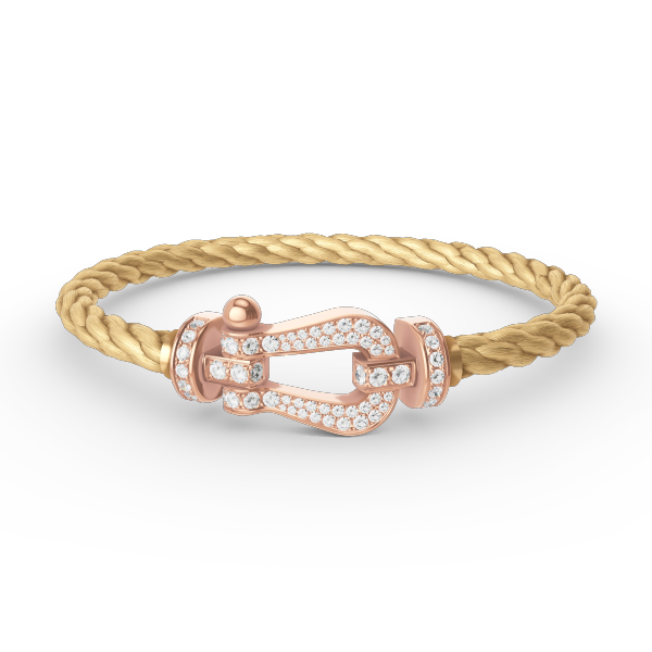 [Love Lucky]FORCE LARGE HORSESHOE FULL DIAMOND BRACELET ROSE GOLD