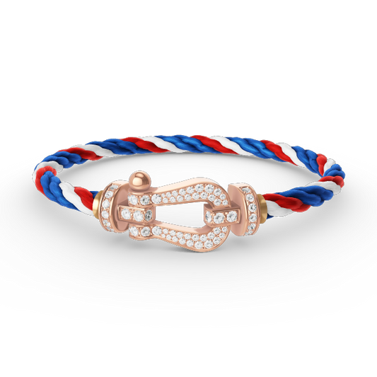 [Love Lucky]FORCE LARGE HORSESHOE FULL DIAMOND BRACELET ROSE GOLD