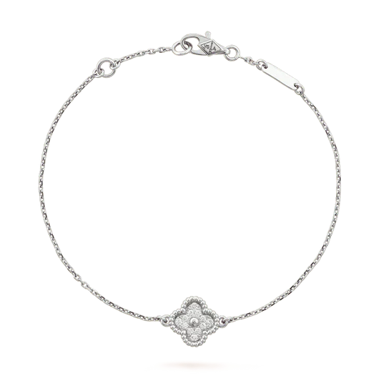 [Love Lucky]CLOVER  SINGLE FLOWER BRACELET SILVER