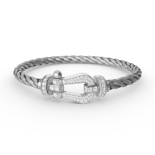 [Love Lucky]FORCE LARGE HORSESHOE FULL DIAMOND BRACELET SILVER