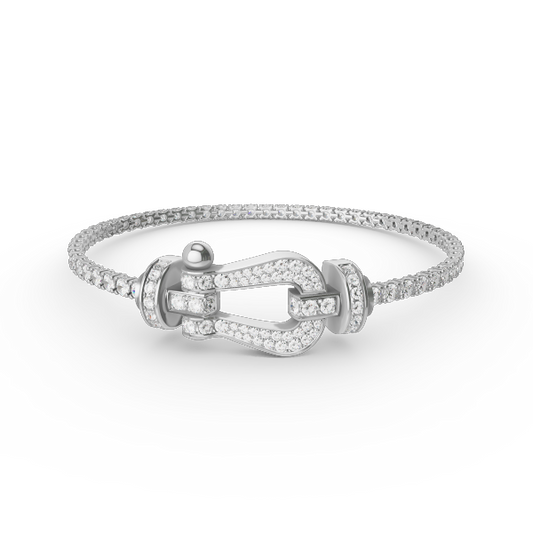 [Love Lucky]FORCE  LARGE HORSESHOE FULL DIAMOND TENNIS BRACELET