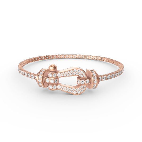 [Love Lucky]FORCE  LARGE HORSESHOE FULL DIAMOND TENNIS BRACELET