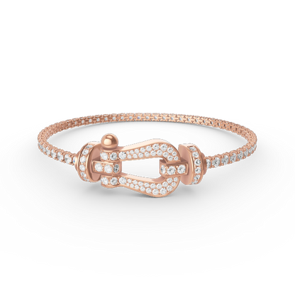 [Love Lucky]FORCE  LARGE HORSESHOE FULL DIAMOND TENNIS BRACELET