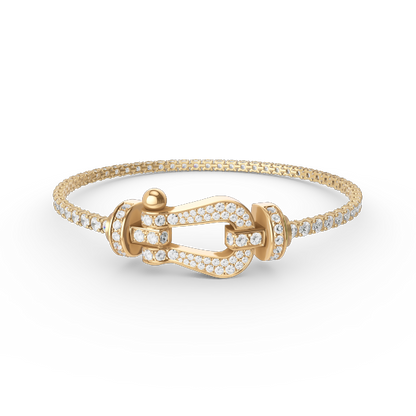 [Love Lucky]FORCE  LARGE HORSESHOE FULL DIAMOND TENNIS BRACELET