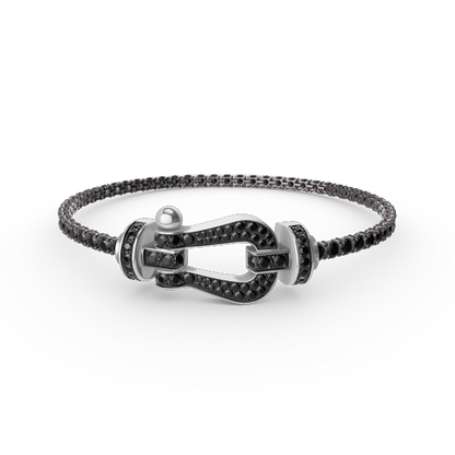 [Love Lucky]FORCE  LARGE HORSESHOE FULL DIAMOND TENNIS BRACELET